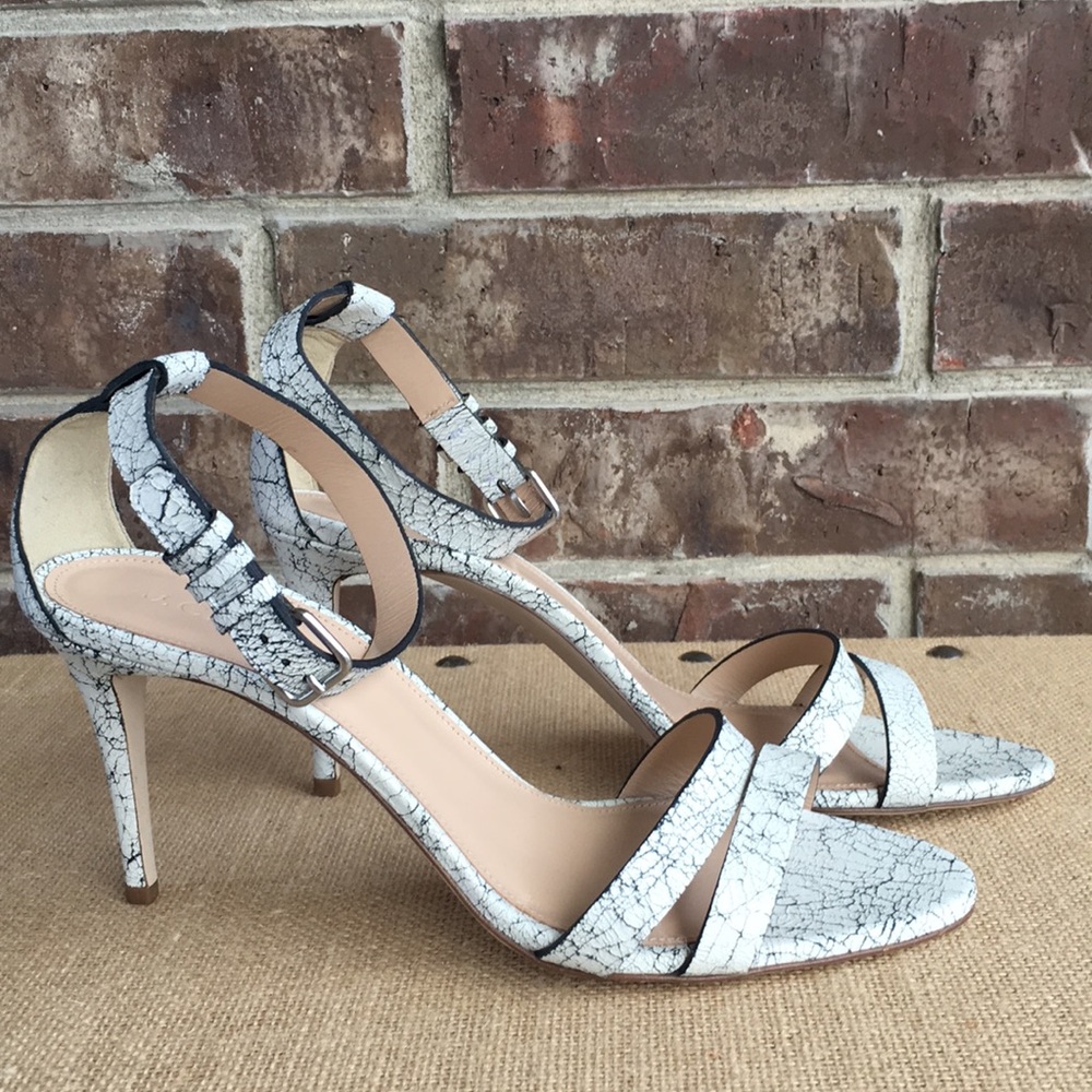 NWOT J Crew Crackle Finish Ankle Strap Heel